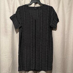 Madewell Black and White Pinstripe Dress Size Medium